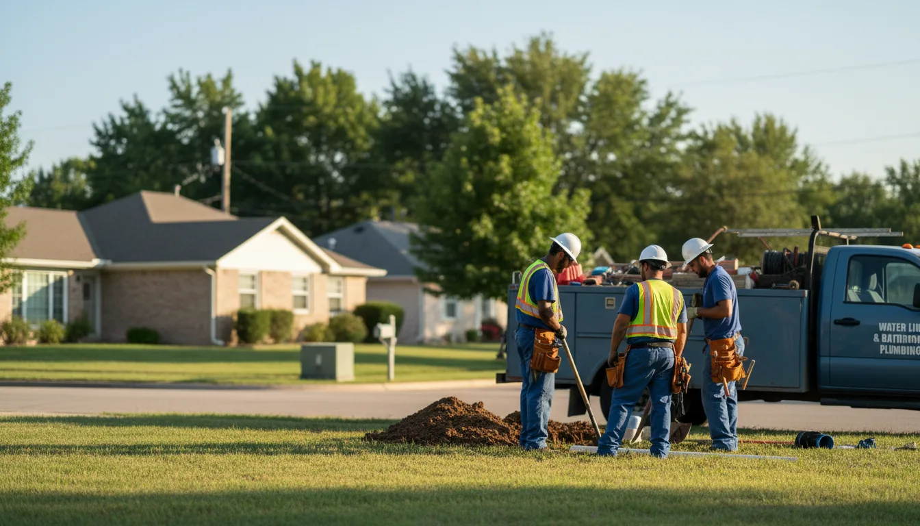 Residential water line and bathroom plumbing service in Long Bottom, OH